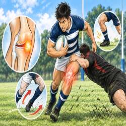 タイトル:ラグビーで膝を痛める原因|多いケガと予防を解説