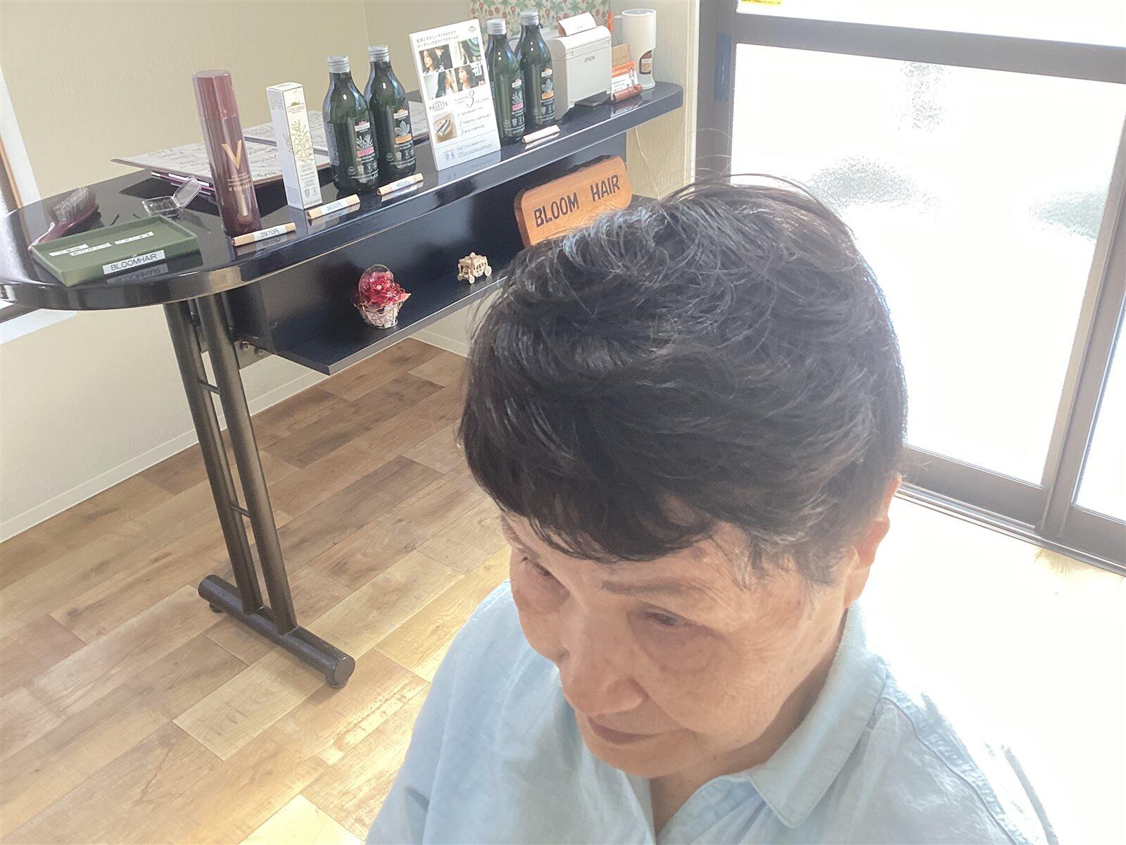 トップのボリュームと毛流れの写真