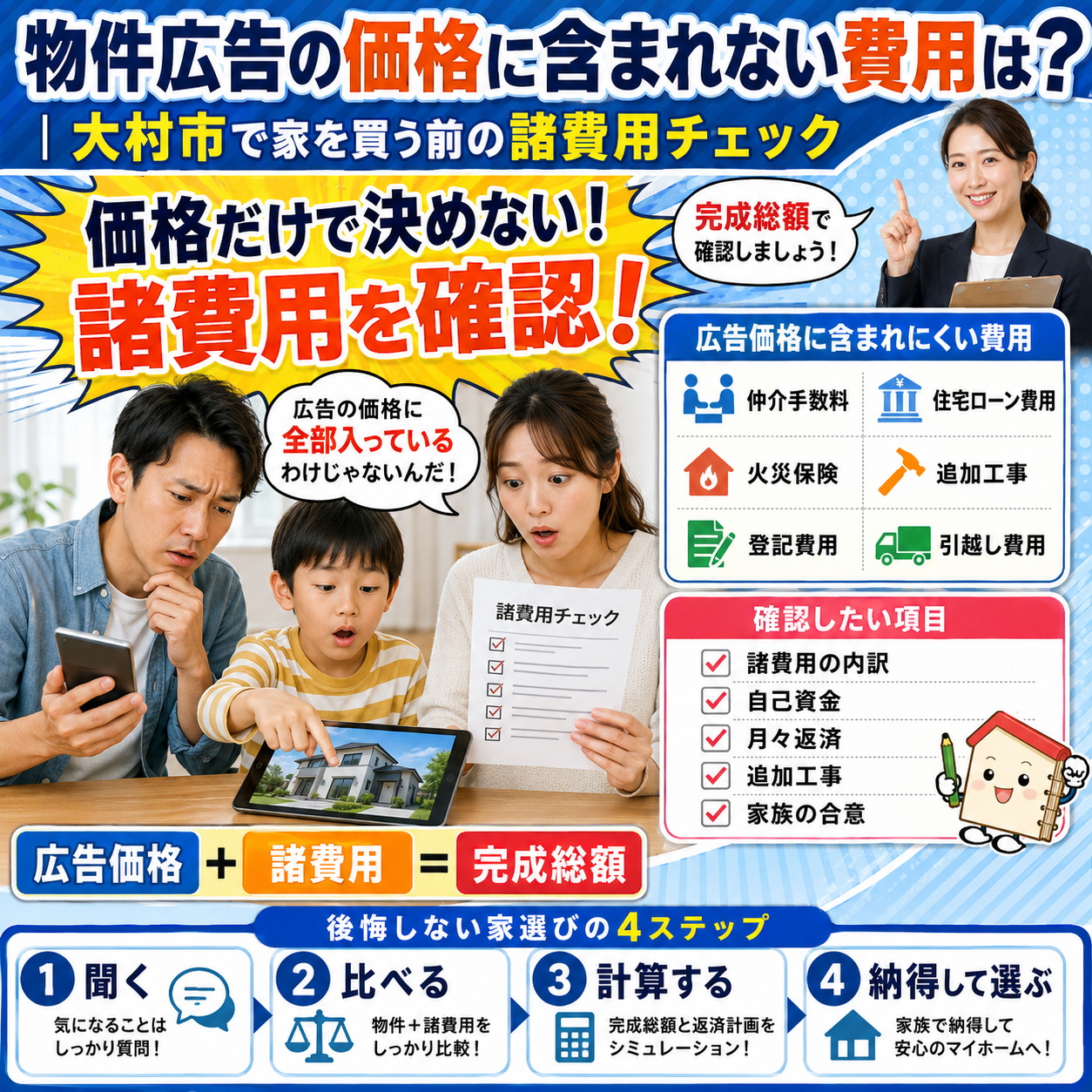 ② 物件広告の価格に含まれない費用は？｜大村市で家を買う前の諸費用チェック