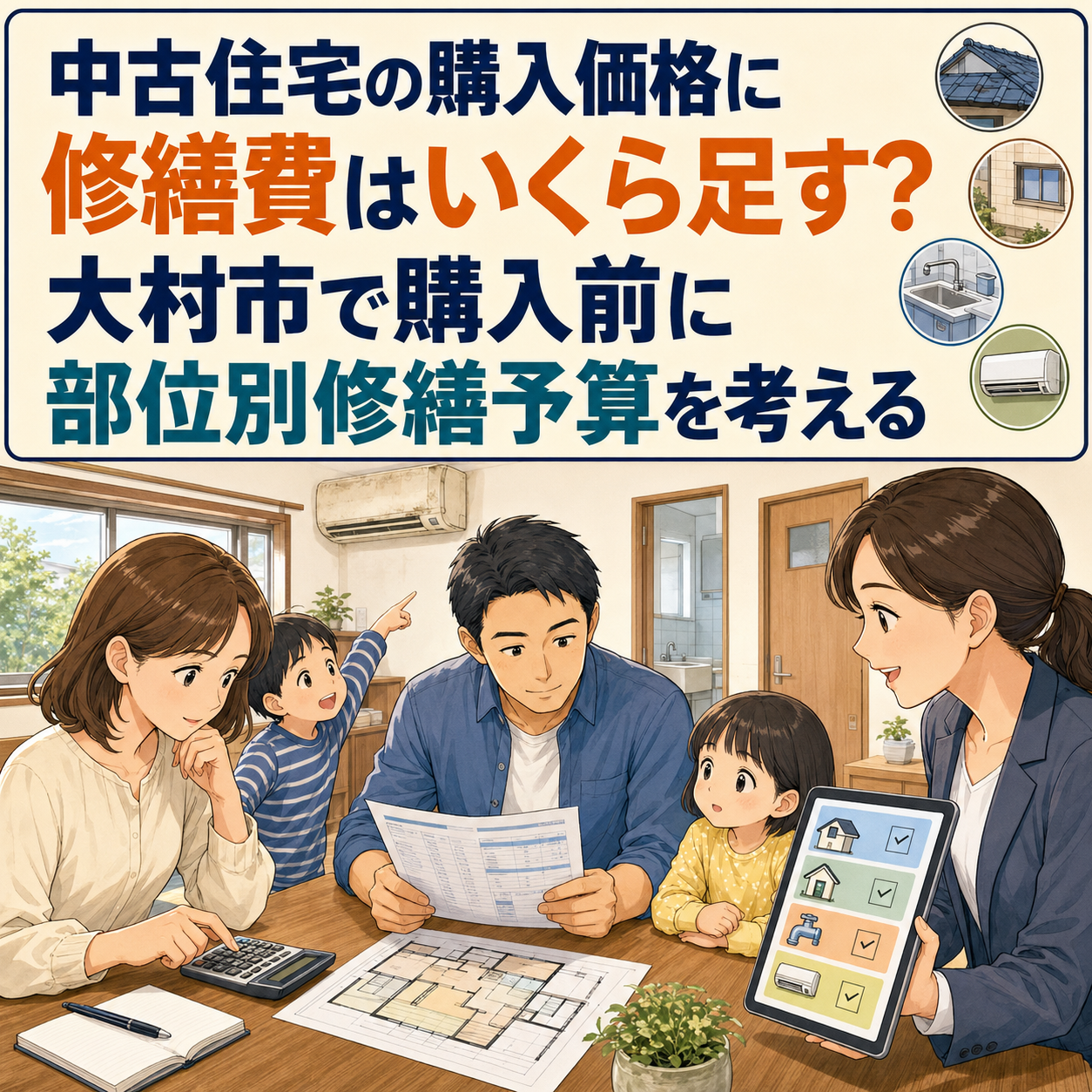 ① 中古住宅の購入価格に修繕費はいくら足す？｜大村市で購入前に部位別修繕予算を考える