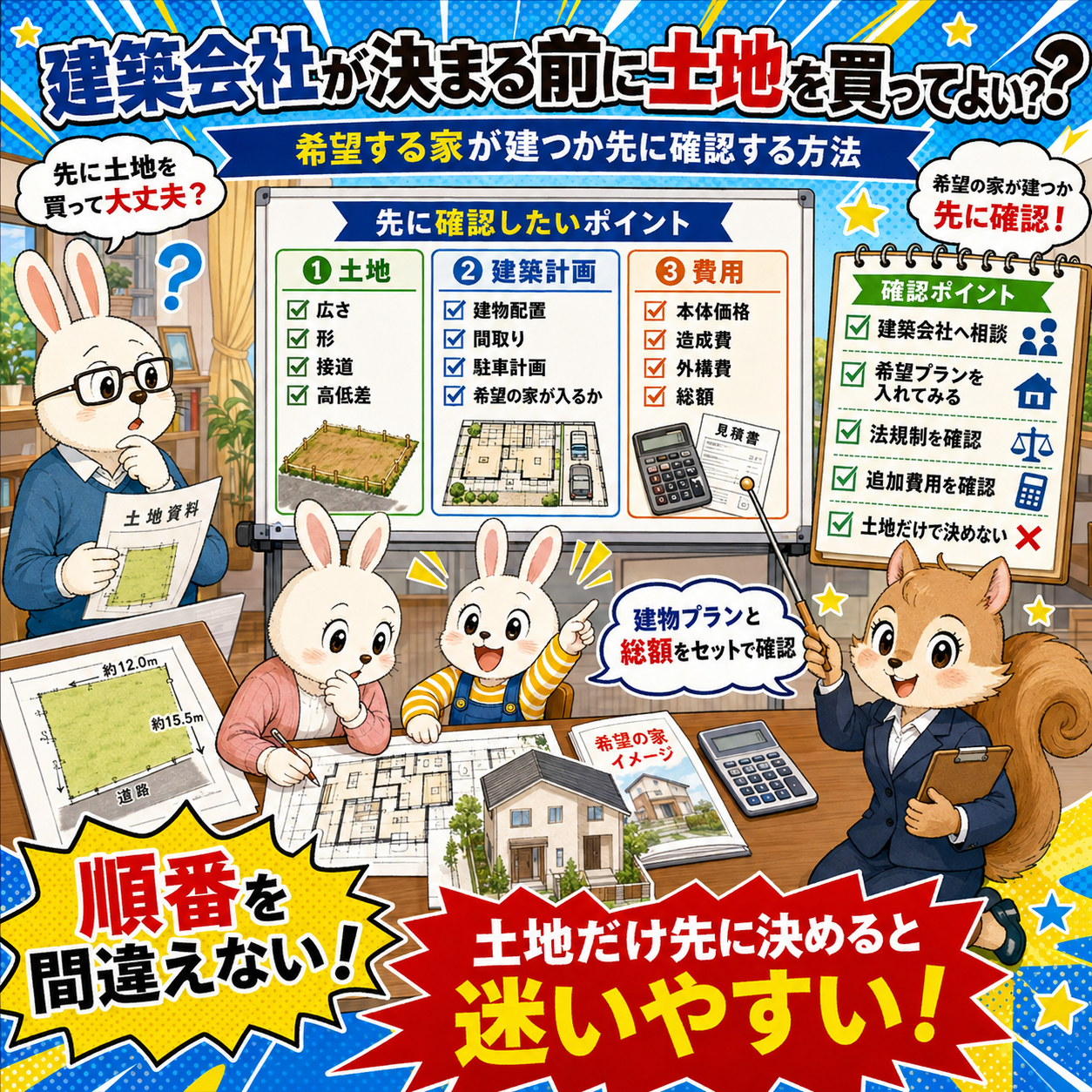 ⑤ 建築会社が決まる前に土地を買ってよい？｜希望する家が建つか先に確認する方法