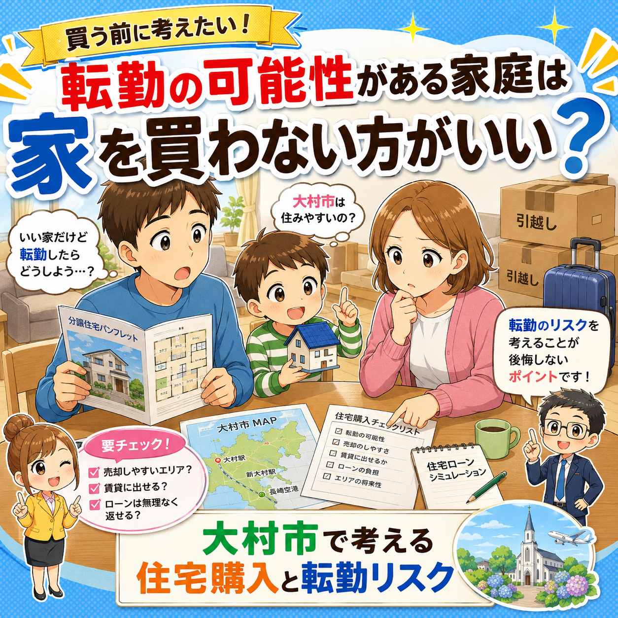 ④ 転勤の可能性がある家庭は家を買わない方がいい？｜大村市で考える住宅購入と転勤リスク