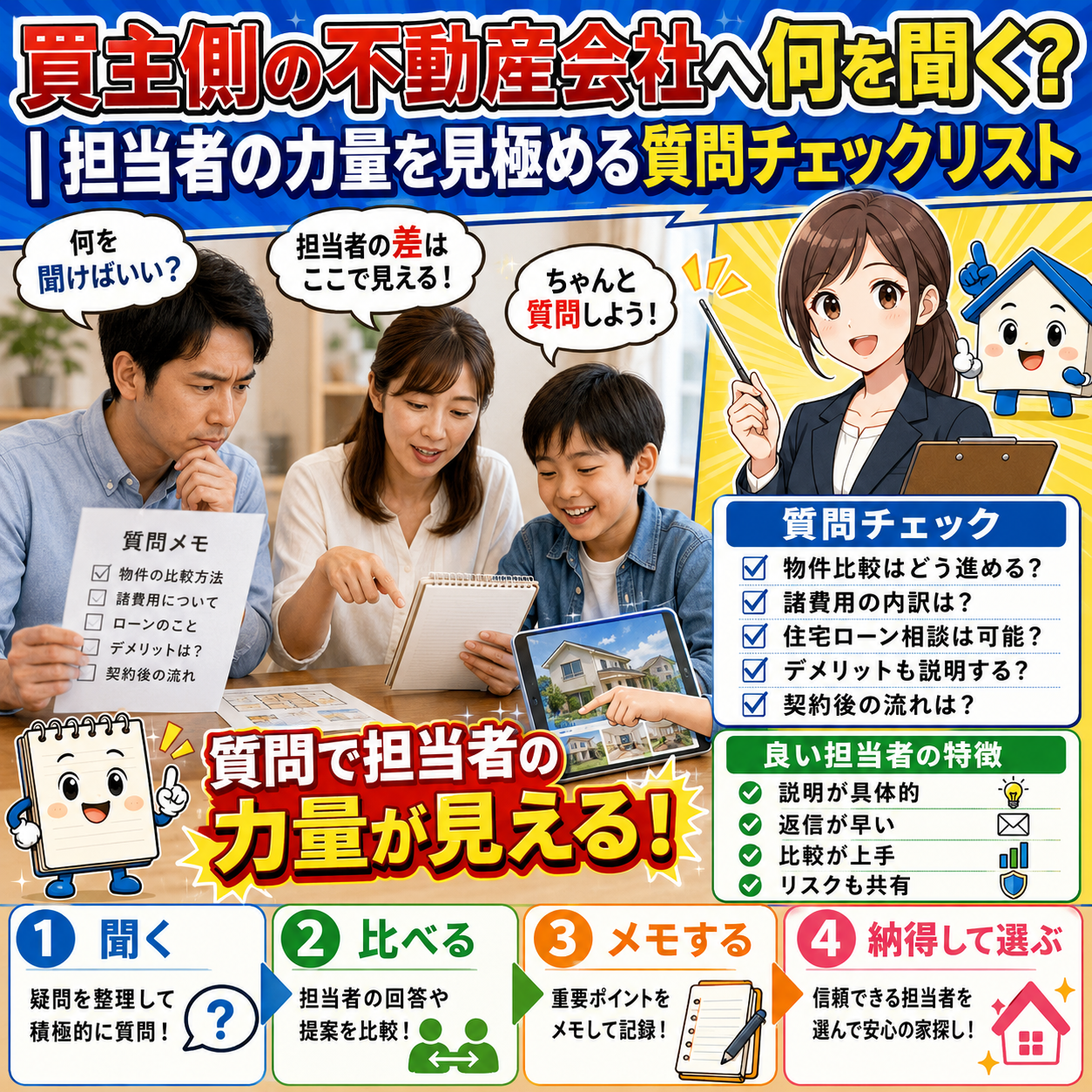 ⑩ 買主側の不動産会社へ何を聞く？｜担当者の力量を見極める質問チェックリスト