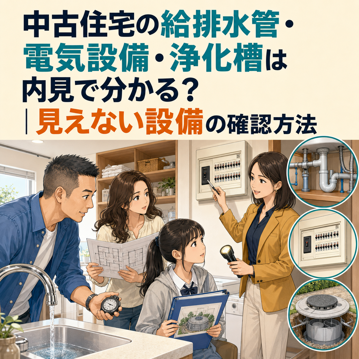⑤ 中古住宅の給排水管・電気設備・浄化槽は内見で分かる？｜見えない設備の確認方法