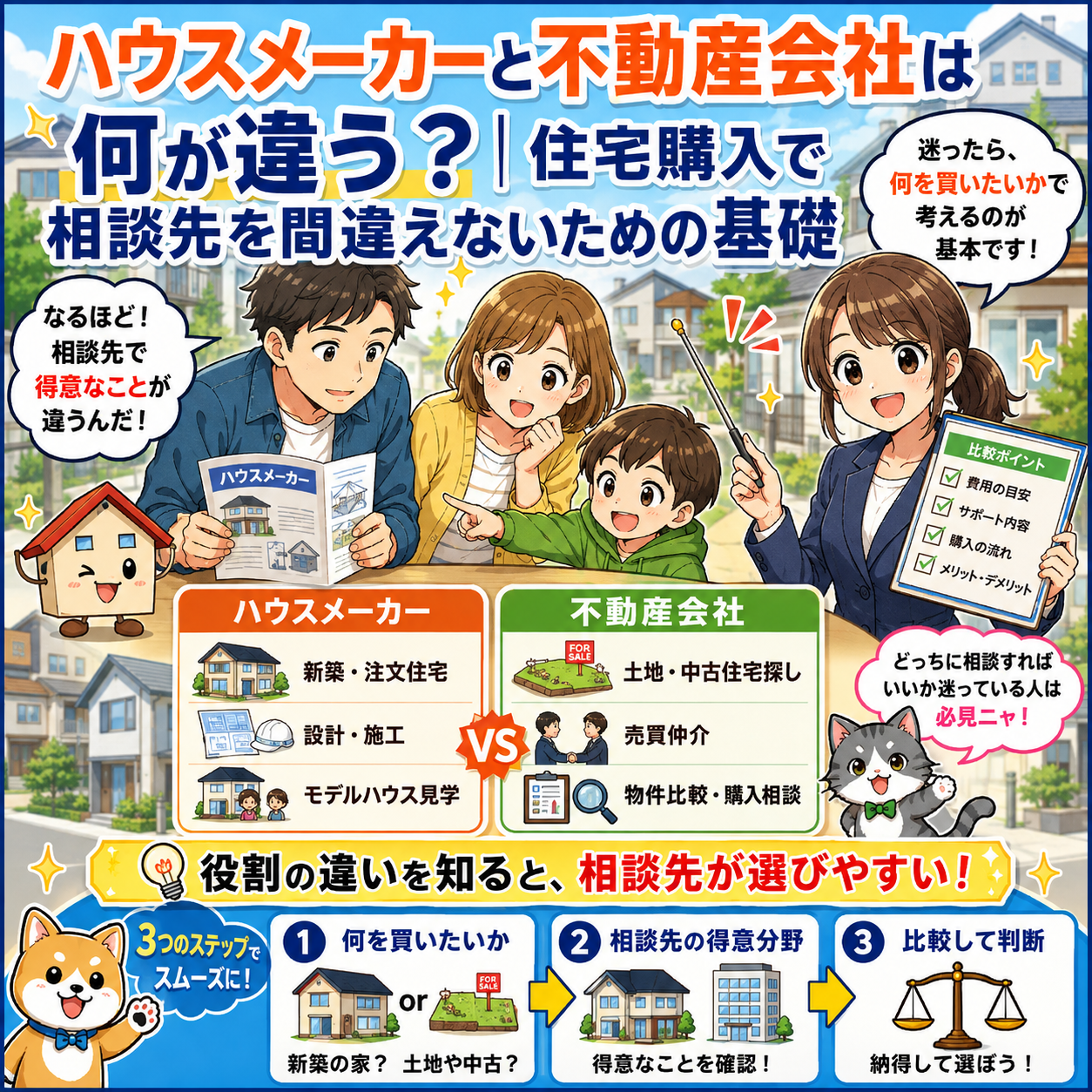 ② ハウスメーカーと不動産会社は何が違う？｜住宅購入で相談先を間違えないための基礎