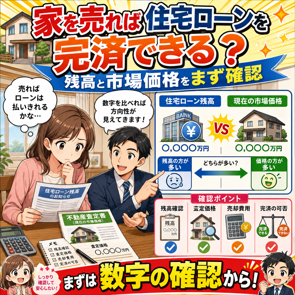 ③ 住宅ローン残高と現在の市場価格を確認する｜家を売れば住宅ローンを完済できるか？