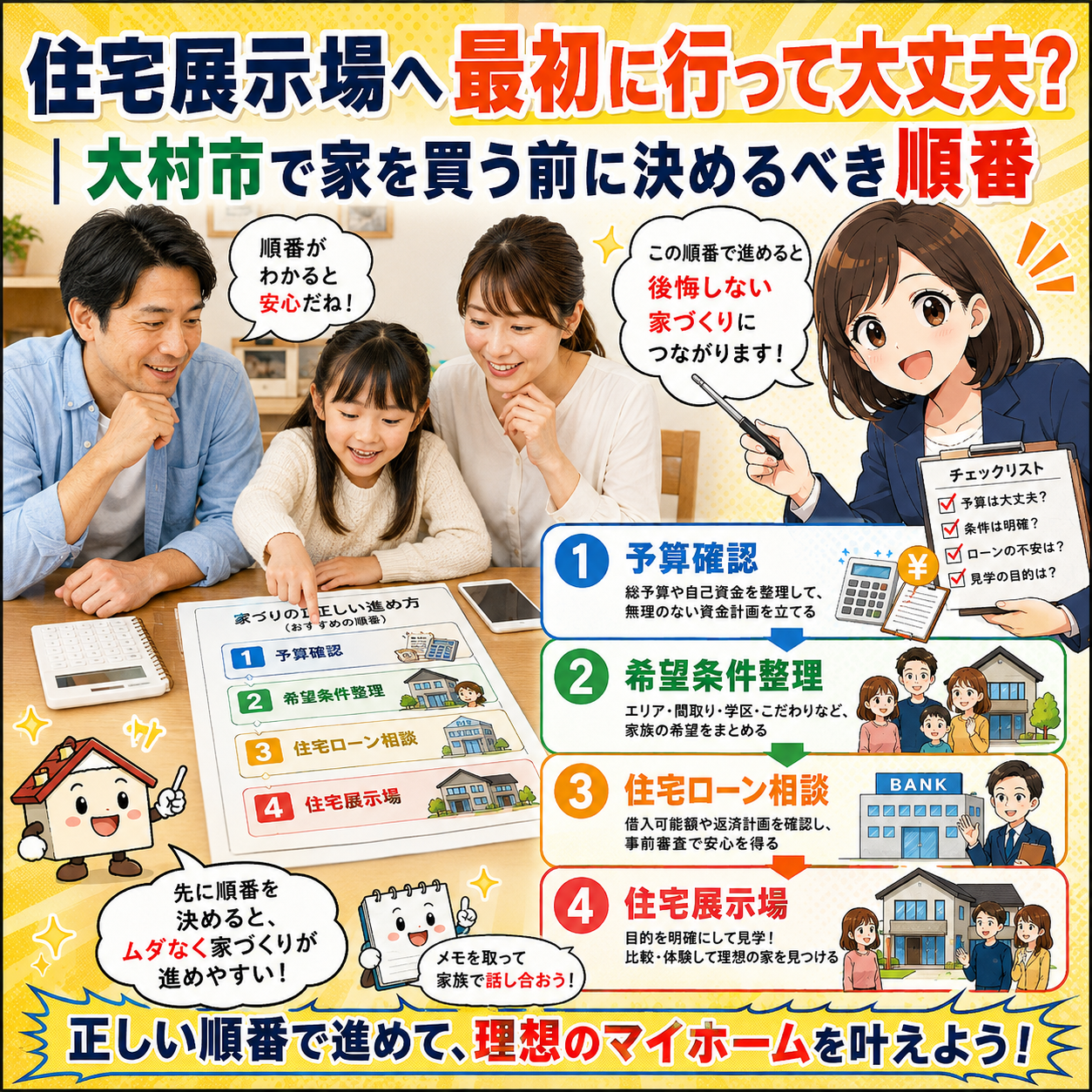 ① 住宅展示場へ最初に行って大丈夫？｜大村市で家を買う前に決めるべき順番