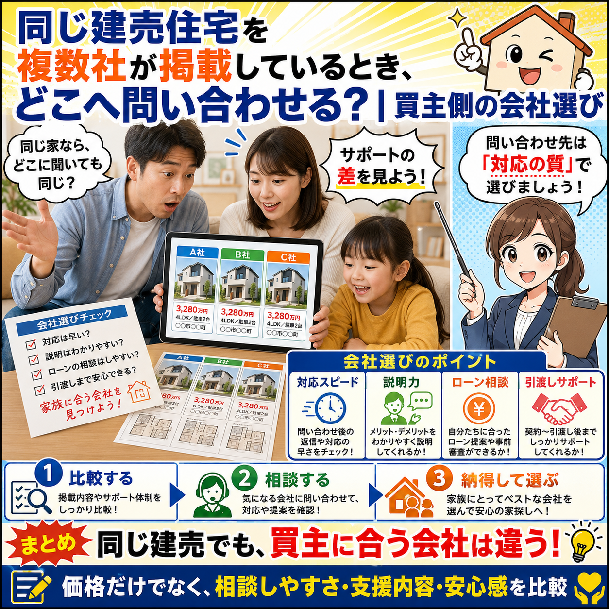 ⑥ 同じ建売住宅を複数社が掲載しているとき、どこへ問い合わせる？｜買主側の会社選び