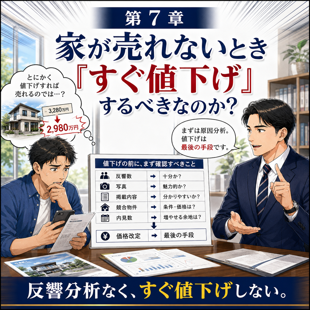 ⑦ 家が売れないとき「すぐ値下げ」するべきなのか？
