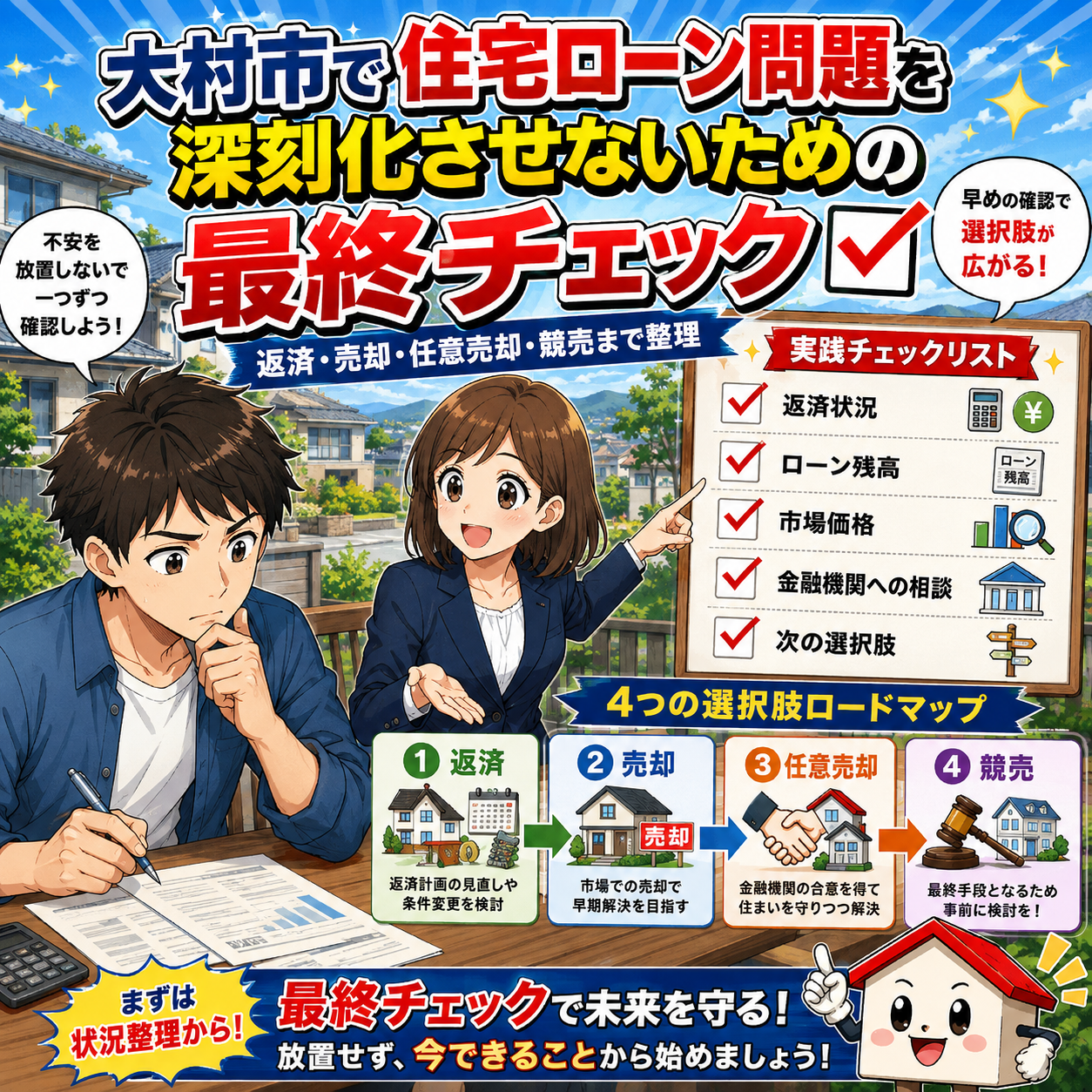 ⑩ 大村市で住宅ローン問題を深刻化させないための最終チェック｜返済・売却・任意売却・競売まで整理