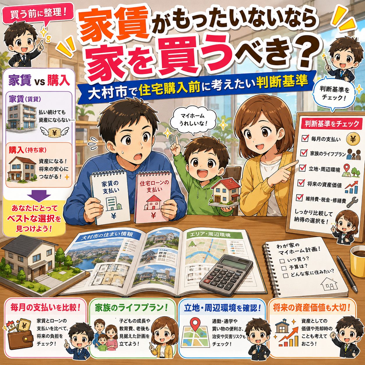 ① 家賃がもったいないなら家を買うべき？｜大村市で住宅購入前に考えたい判断基準