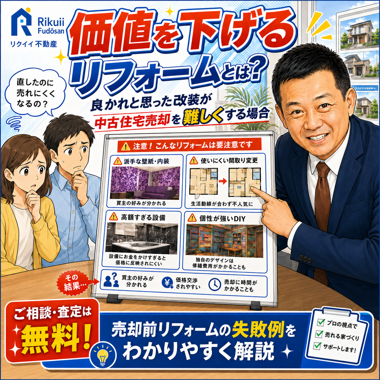 ④ 価値を下げるリフォームとは？｜良かれと思った改装が中古住宅売却を難しくする場合