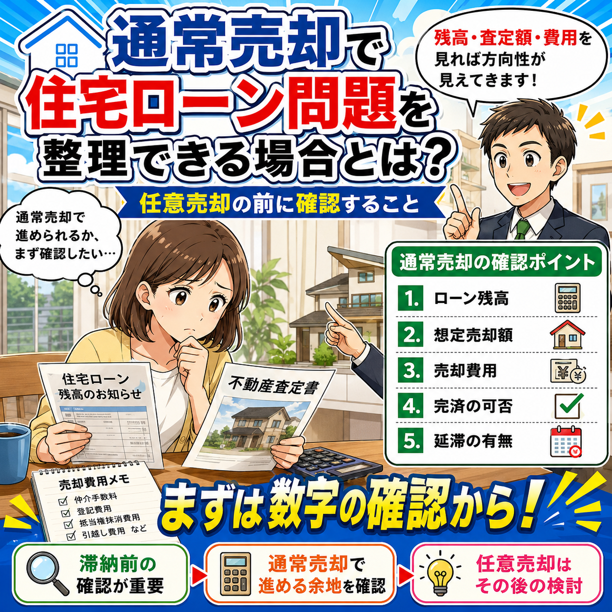 ⑤ 通常売却で住宅ローン問題を整理できる場合とは？｜任意売却の前に確認すること