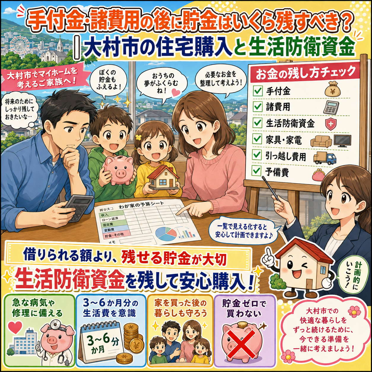 ⑨ 手付金・諸費用の後に貯金はいくら残すべき？｜大村市の住宅購入と生活防衛資金