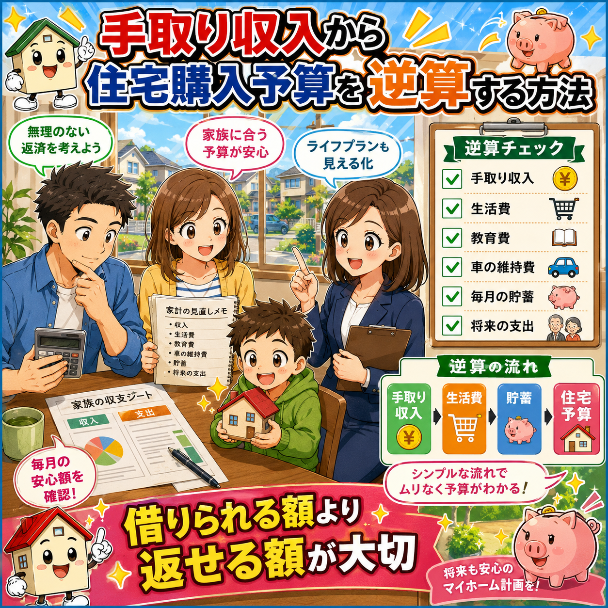 ③ 手取り収入から住宅購入予算を逆算する方法