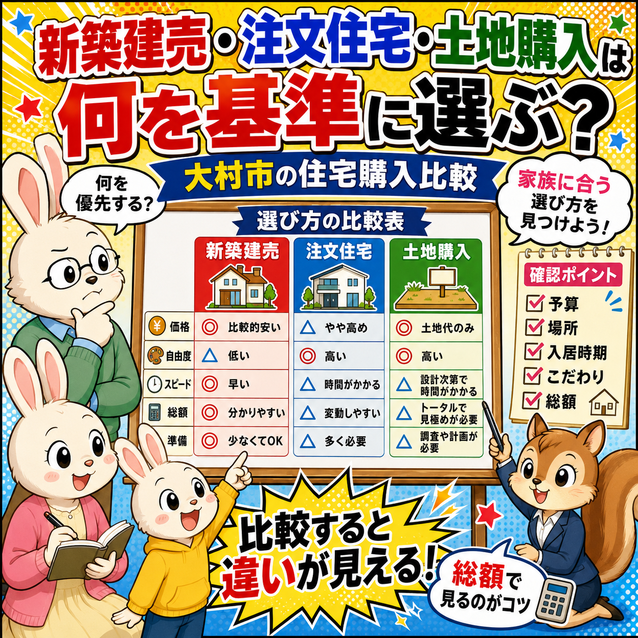 ① 新築建売・注文住宅・土地購入は何を基準に選ぶ？｜大村市の住宅購入比較