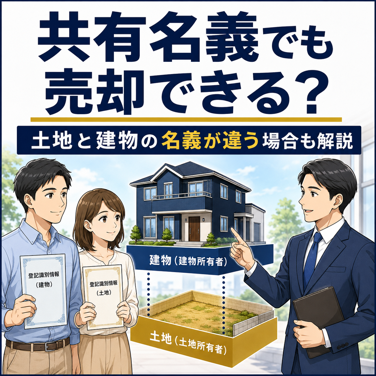② 共有名義の不動産は売却できる？土地と建物の名義が違う場合もわかりやすく解説