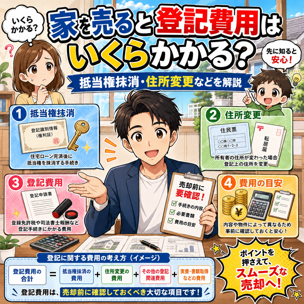 ④ 家を売ると登記費用はいくらかかる？｜抵当権抹消・住所変更などを解説