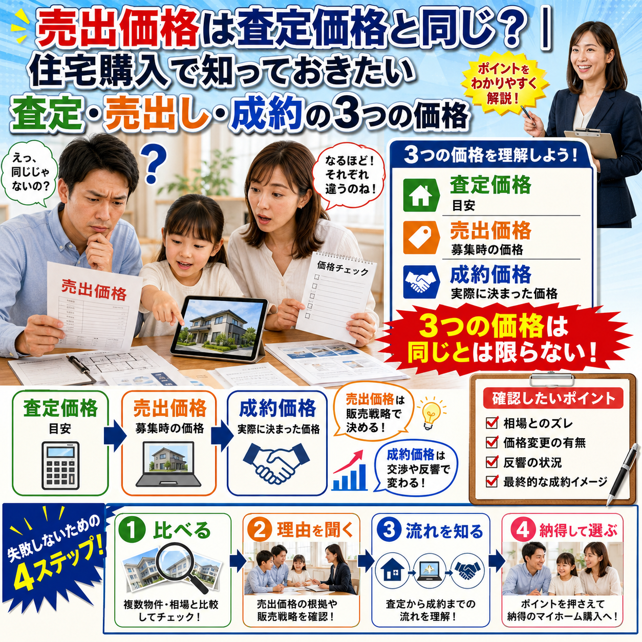 ④ 売出価格は査定価格と同じ？｜住宅購入で知っておきたい査定・売出し・成約の3つの価格
