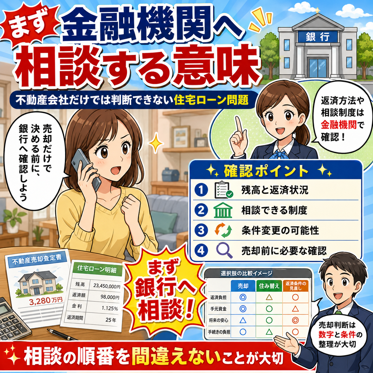 ④ まず金融機関へ相談する意味｜不動産会社だけでは判断できない住宅ローン問題