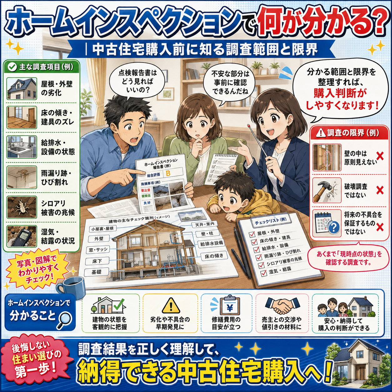 ⑦ ホームインスペクションで何が分かる？｜中古住宅購入前に知る調査範囲と限界