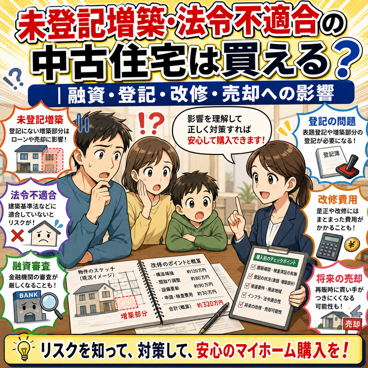 ⑥ 未登記増築・法令不適合の中古住宅は買える？｜融資・登記・改修・売却への影響