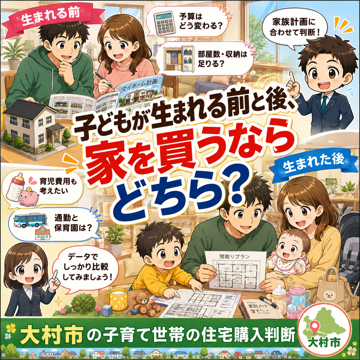 ⑤ 子どもが生まれる前と後、家を買うならどちら？｜大村市の子育て世帯の住宅購入判断