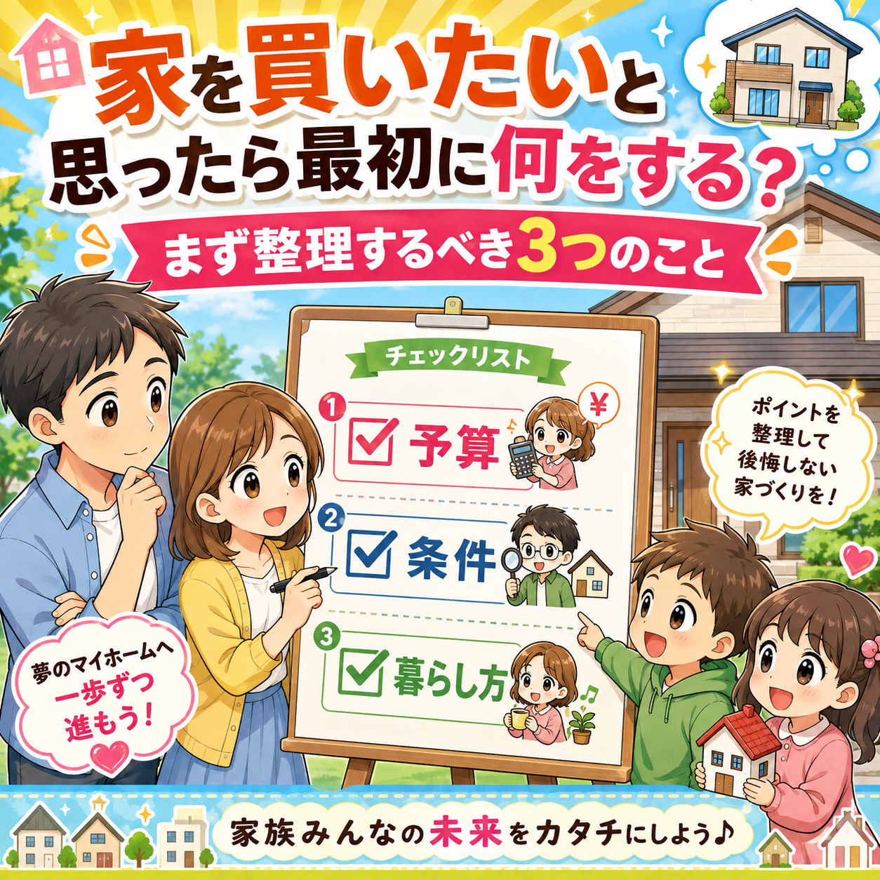 ① 家を買いたいと思ったら最初に何をする？｜まず整理するべき3つのこと